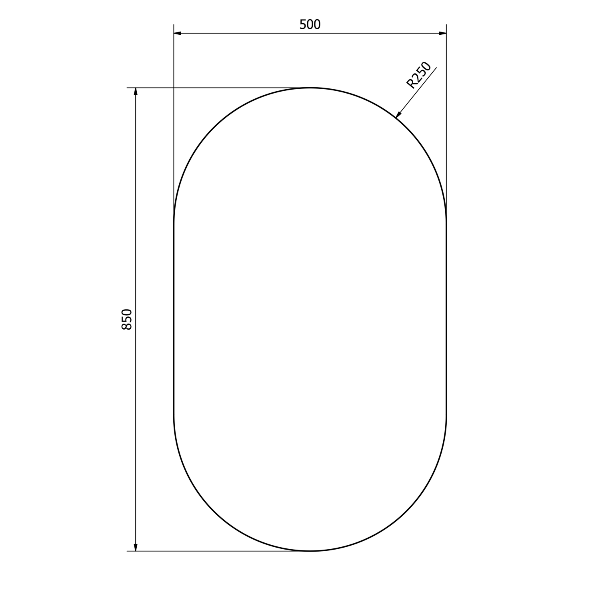Aqualine 22504 zrkadlo 50x85cm, ovál, bez uchytenia