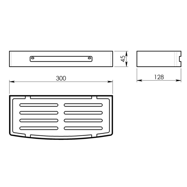 Smart 241738 polica do sprchy, 300x45x128mm, nerez mat