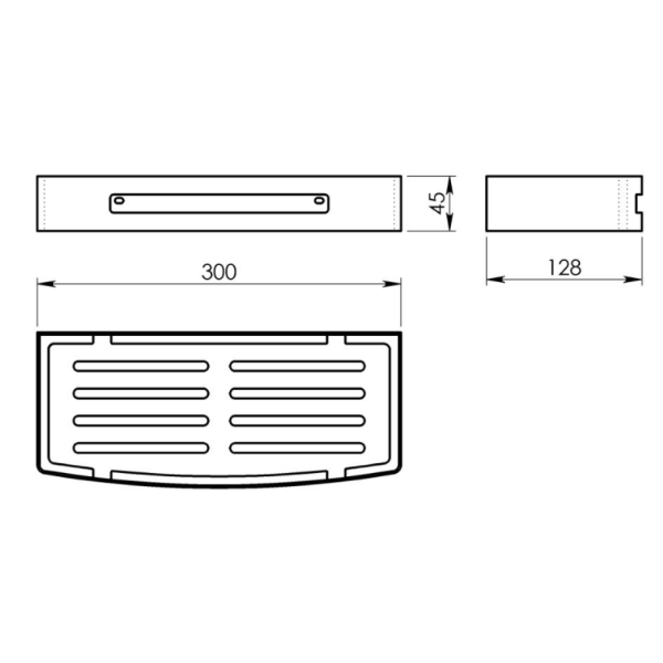 Smart 241781 polica do sprchy, 300x45x128 mm, gun metal