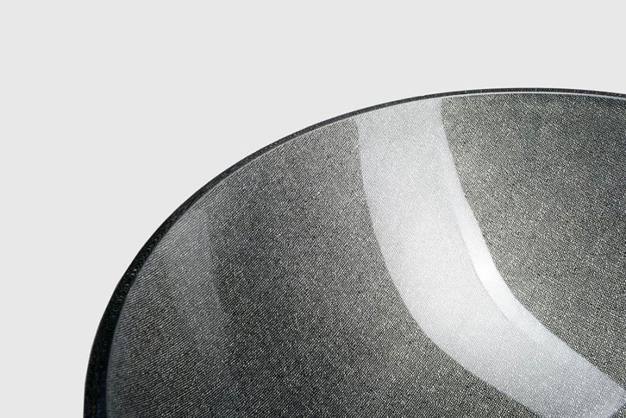 Skin sklenené umývadlo priemer 42 cm metalické šedá