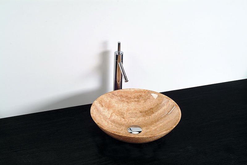 Blok 1 kamenné umývadlo priemer 40cm, leštená strata