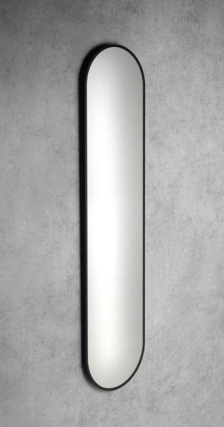 Sharon Long 30595CI oválne zrkadlo s LED podsvietením 35x150cm, čierne matné