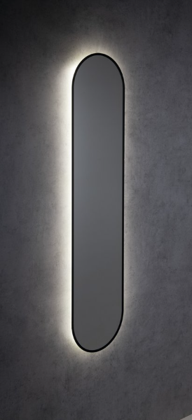 Sharon Long 30595CI oválne zrkadlo s LED podsvietením 35x150cm, čierne matné