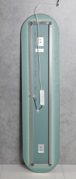 Sharon Long 30595CI oválne zrkadlo s LED podsvietením 35x150cm, čierne matné
