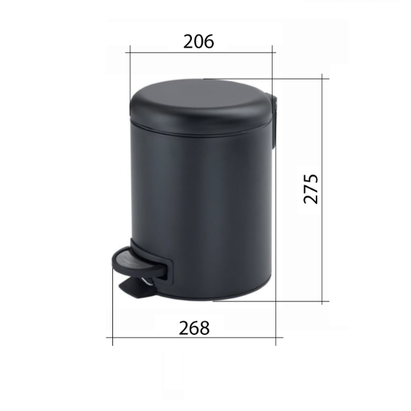 Potty 330981 odpadkový kôš 5l, Soft Close, gun metal