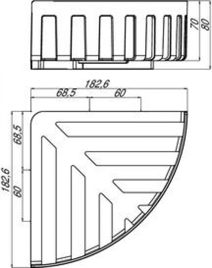 Emco System 2 354500133 rohový košík do sprchového kúta 18,2x18,2 cm