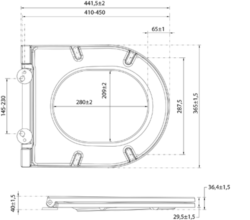 Infinity 40KF0522I-S WC sedátko SLIM, Soft Close, Easy Take, antracit