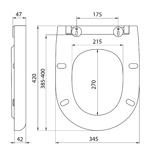 Absolute 40R30700I WC sedátko Soft Close, duroplast, biele