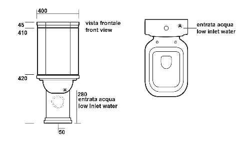 Waldorf 418131 nádržka k WC kombi, čierna matná