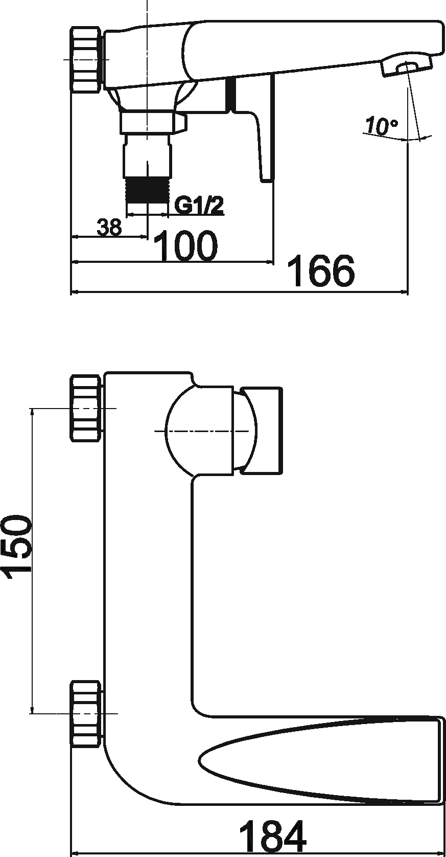 Novaservis Nobless Vision X 42020/1,0 vaňová nástenná batéria bez sprchovej súpravy 150 mm