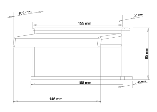 Sapho 5107 výtoková hubica otvorená na okraj vane, šířka 145mm, kaskáda, chróm