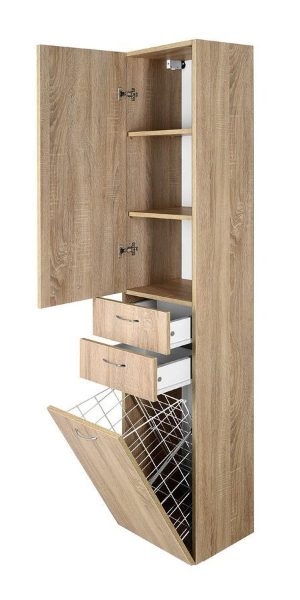 Zoja 51232 skrinka vysoká s košom 35x184x29 cm, ľavá, dub platin