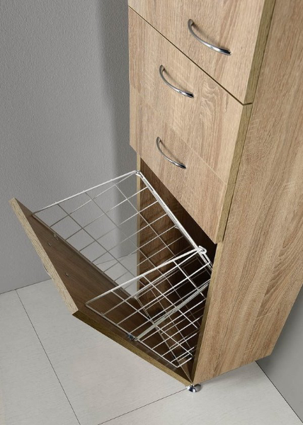 Zoja 51232 skrinka vysoká s košom 35x184x29 cm, ľavá, dub platin