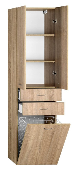 Zoja 51295 skrinka vysoká s košom 50x184x29 cm, dub platin