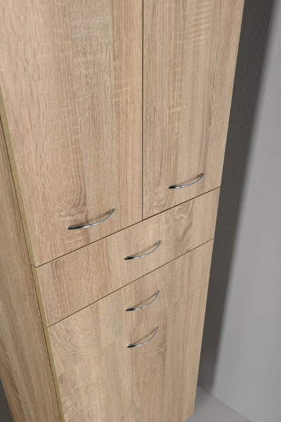 Zoja 51295 skrinka vysoká s košom 50x184x29 cm, dub platin