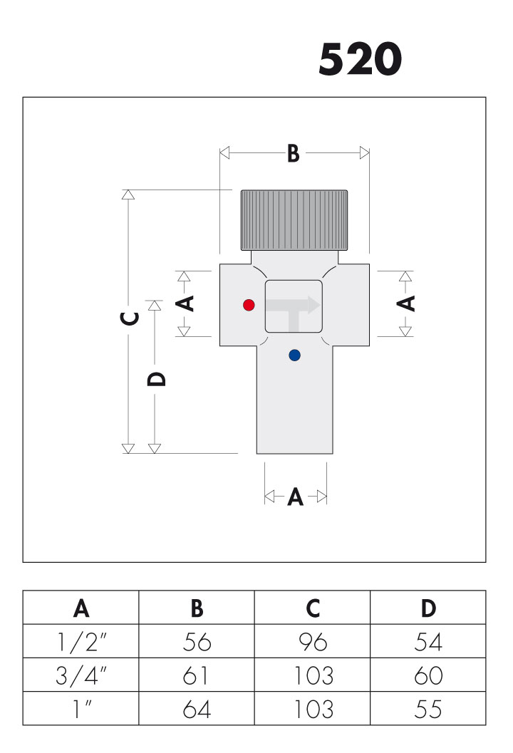 Caleffi CLF 520630 zmiešavací termostatický ventil 1"