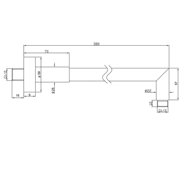 Bruckner 621.400.1 sprchové rameno 380 mm