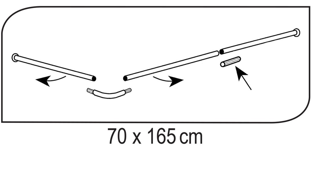 Ridder 59501 rohová tyč na sprchový záves, biela