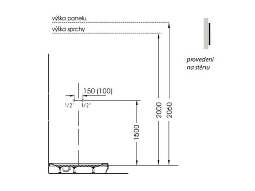 Luk 80312 sprchový panel s termostatickou batériou 250x1300mm, nástenný