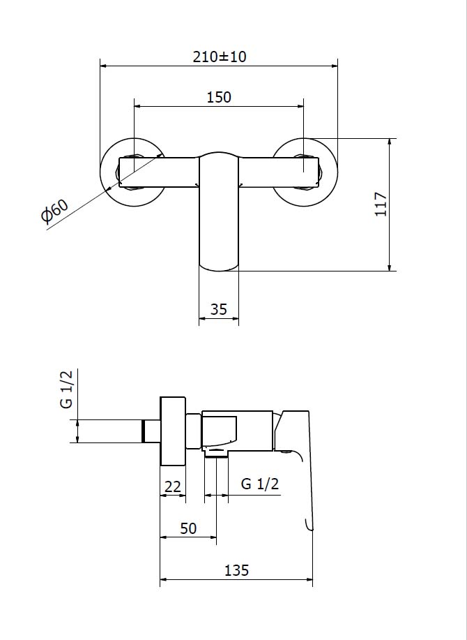 Teorema Edge 8E210 sprchová batéria