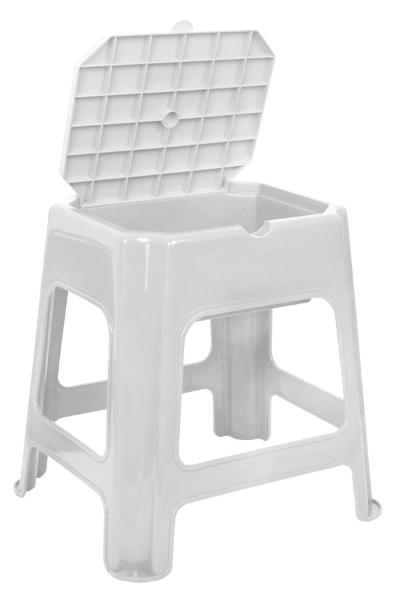 Aqualine 90902W stolička kúpeľňová s úložným priestorom, biela