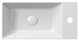 Kube X 9486111 keramické umývadlo 50x25 cm, pravé/ľavé, biele ExtraGlaze
