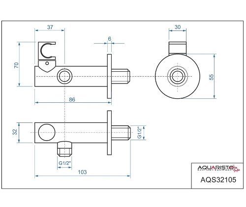 Radius AQS32105 držiak sprchy s prívodom vody