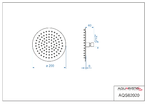Superslim AQS62020 hlavová sprcha priemer 200 mm