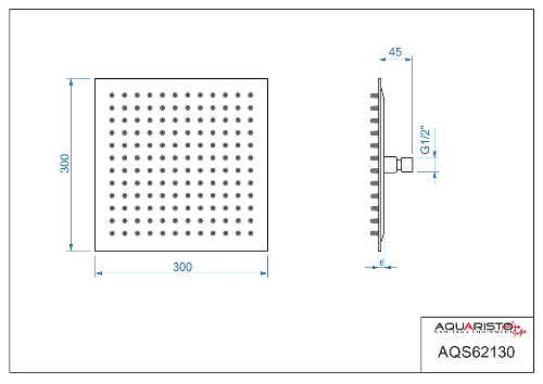 Superslim AQS62130 hlavová sprcha 300 x 300 mm