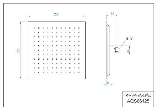 Ralf AQS66125 hlavová sprcha 250 x 250 mm