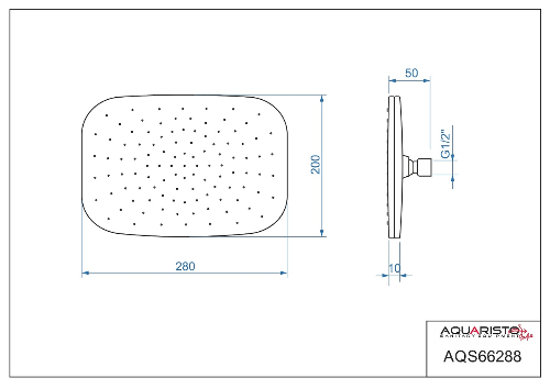 Ventura AQS66228 hlavová sprcha 200 x 280 mm