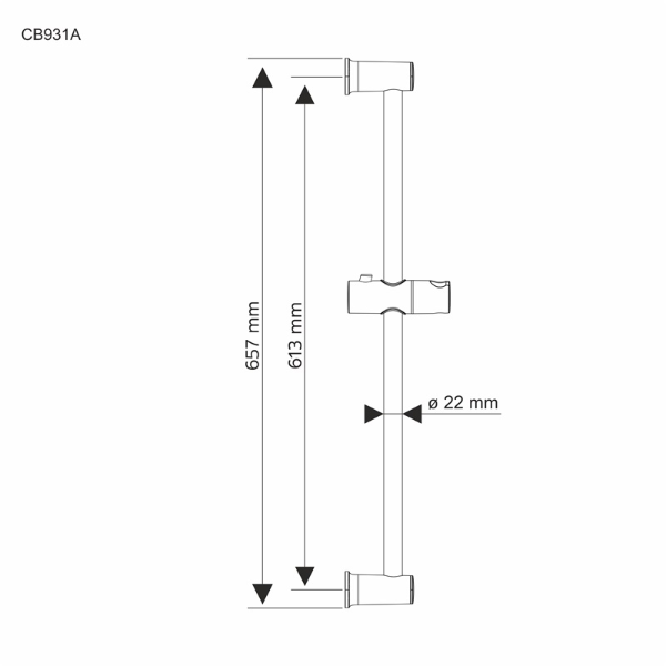 Mereo CB931A sprchová tyč 60 cm