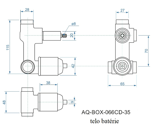 Galleria GLR166CD sprchová podomietková batéria pre 2 odberné miesta, s AQ-boxom a keramickým prepínačom