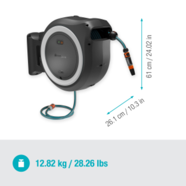 Gardena 18642-20 akumulátorový nástenný box na hadicu PowerRoll XL
