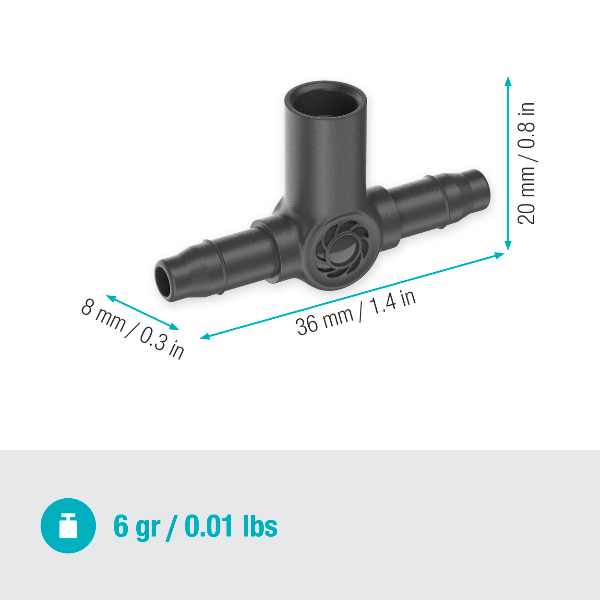 Gardena 13216-20 T-kus 4,6 mm pre rozprašovacie trysky 5 ks