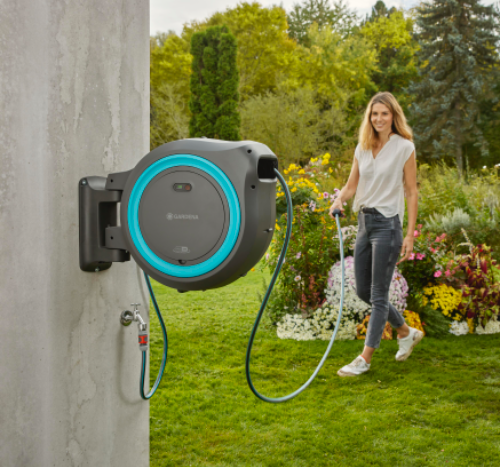 Gardena 18640-20 akumulátorový nástenný box na hadicu PowerRoll XL