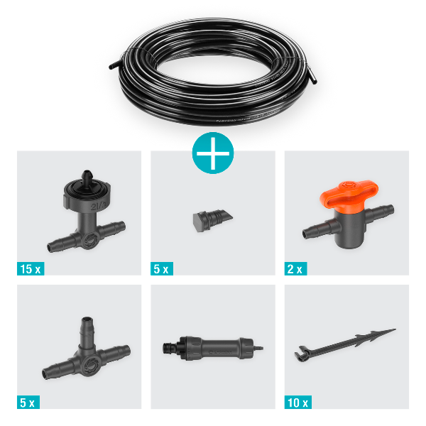 Gardena 13401-20 Micro-Drip-zavlažovanie pre balkónové rastliny (15 rastlín)