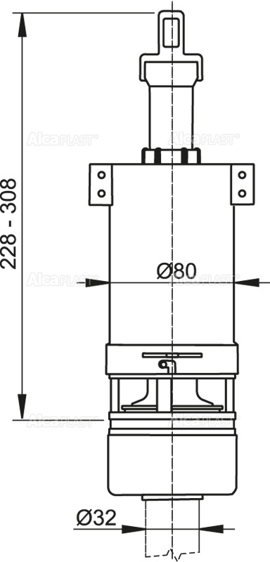 Alcaplast A03 vypúšťacie zariadenie pre vysoko položenú nádržku