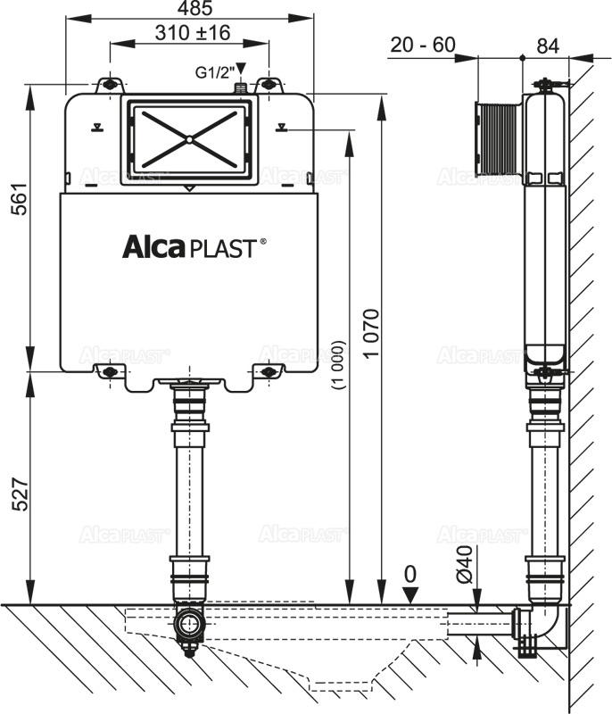 Alcaplast Basicmodul Slim A1112B