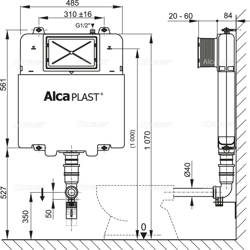 Alcaplast Basicmodul Slim A1112B
