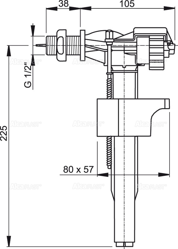 Alcaplast A15 1/2" plavákový napúšťací ventil