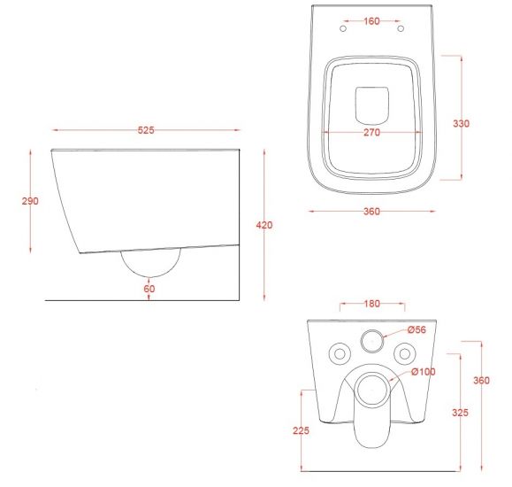 Artceram A16 The.Rimless WC misa závesná ASV003