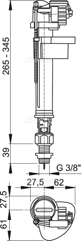 Alcaplast A17-3/8" plavákový napúšťací ventil