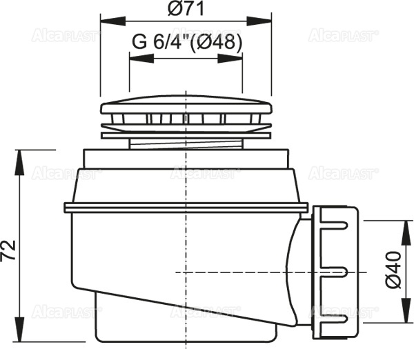 Alcaplast sifón A47B do sprchovej vaničky, priemer 50 mm