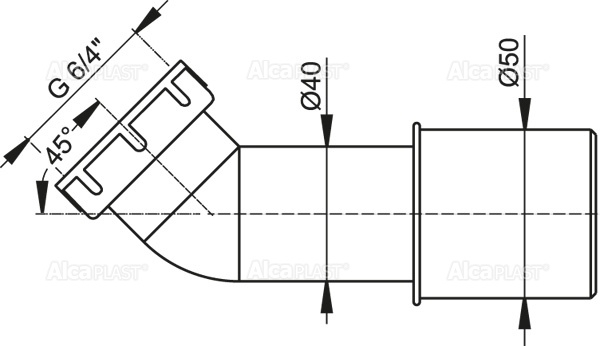 Alcaplast A52 koleno 45° k sifónom