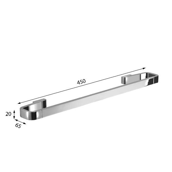 Samoa A8214514 držiak uterákov 450x65mm, čierny matný