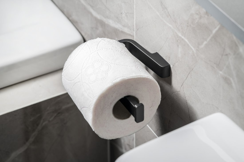 Samoa A82414 držiak toaletného papiera bez krytu, čierny matný