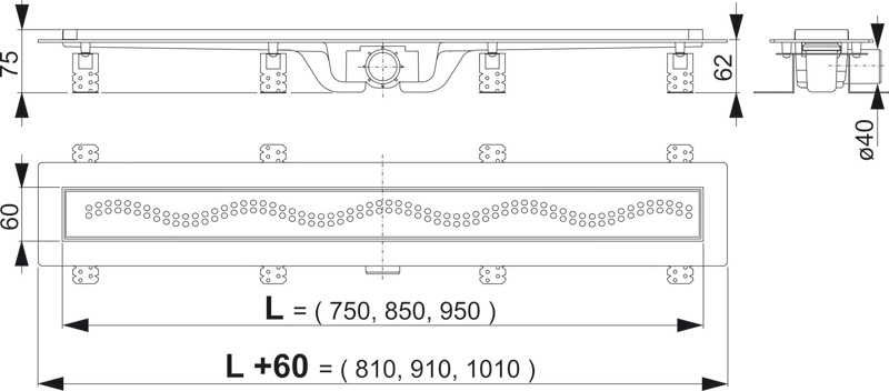 Alcaplast sprchový žľab ALCA APZ8-850M Simple