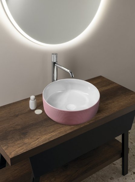 Ardea AR041 keramické umývadlo na dosku priemer 41 cm, ružové