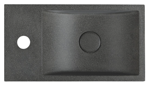 Crest L AR403 betónové umývadlo vrátane výpuste, 40x22 cm, čierny granit